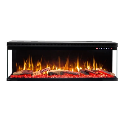Aflamo Unique Elektrokamin – Dreiseitige LED-Flammen, Einstellbare Helligkeit, Wandmontage, 1,5 kW Heizleistung